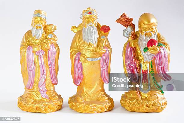 Chinese Gods Lu Fu Shou Stock Photo - Download Image Now - Chinese Culture, Cultures, God