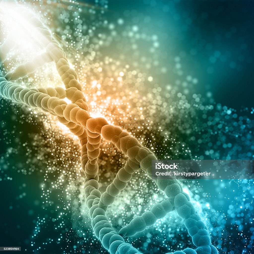 3D medical background with DNA strand 3D render of a medical background with DNA strand Biological Cell Stock Photo