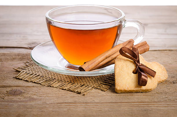 istock Cookies-hearts related together and a cup of tea 523855272