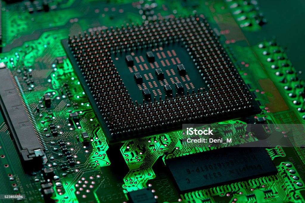 Computer Proces Image Pc Processor Closeup Stock Photo - Download Image Now - Abstract ...