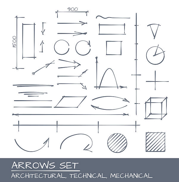 arrows hand drawn set - tasarımcı stock illustrations