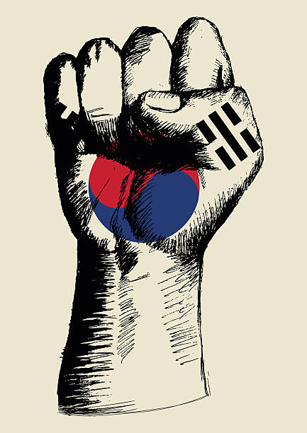 nastrój z obszaru krajowego - south korea stock illustrations
