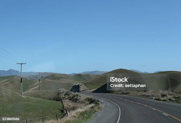 On The Road With Location Mountain On Highway In Newzealand Stock Photo - Download Image Now