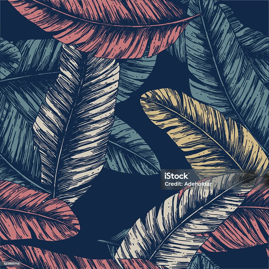 Tropical palm leaves. Seamless Pattern. Vector illustration EPS 8EPS 8 Leaf stock vector