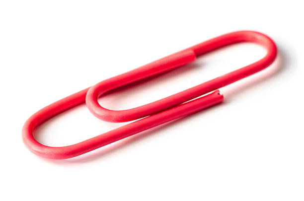 paper clip - paper clip red clip isolated stock-fotos und bilder