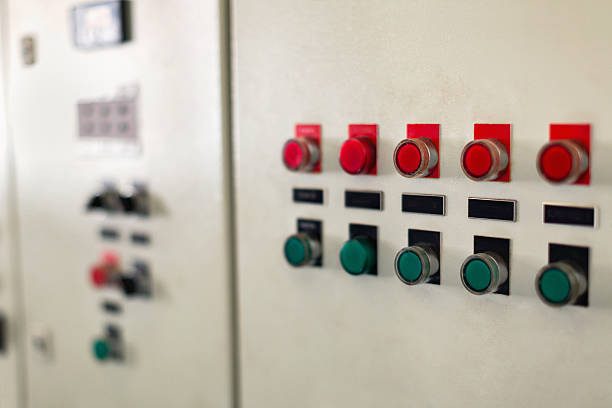 istock Closeup of instrument panel in industrial 523866640