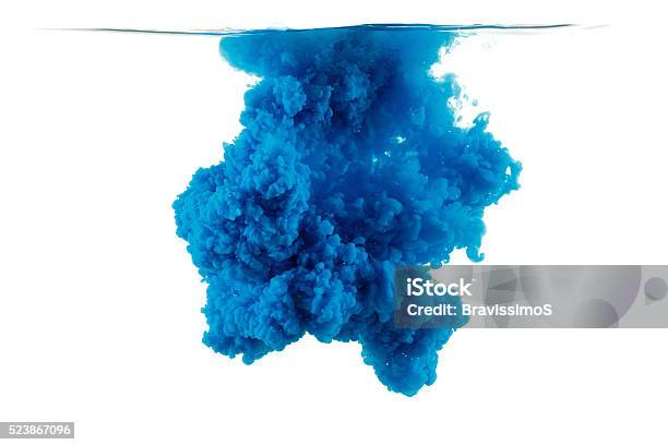 Color Drop In Water Photographed Motion Stock Photo - Download Image Now - Coloring, Water, Abstract