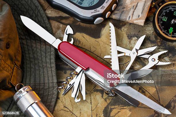 Swiss Army Style Knife Great Outdoors Stock Photo - Download Image Now - Penknife, Multi-Tool, Switzerland