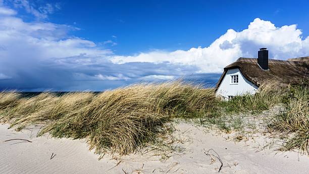 house in the dune stormy weather at the baltic baltic sea photos stock pictures, royalty-free photos & images