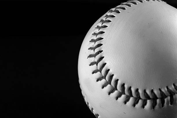 istock Close-up of a Baseball Black and White 523870819