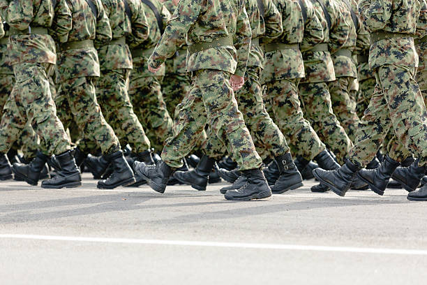 солдат маршировать - pants green camouflage men стоковые фото и изображения