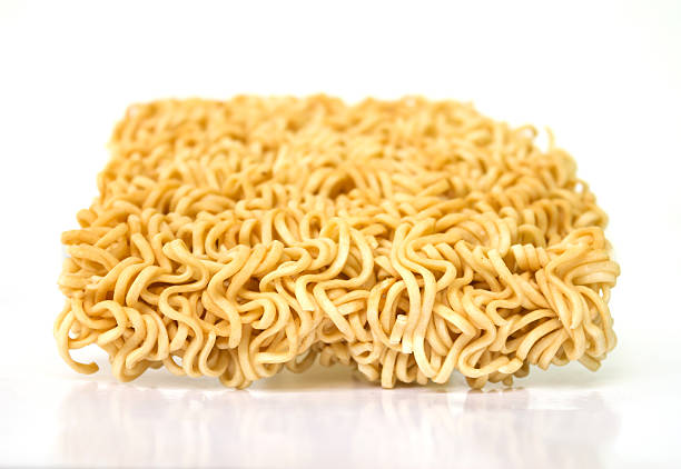 istock Dry instant noodle on white  background 523871203