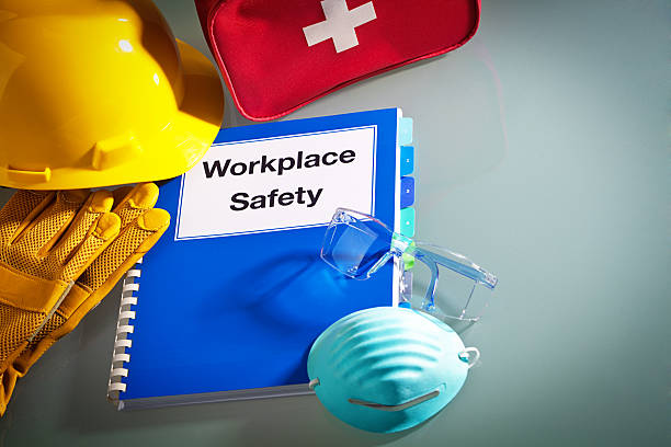 istock Workplace safety Manual with Safety Equipment 523872290