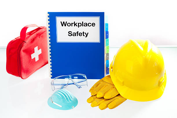 istock Workplace safety Manual with Safety Equipment 523872368