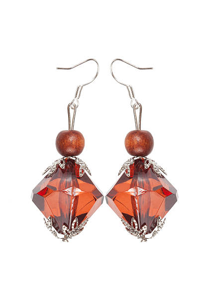 istock Earrings out cut glass with silver ornament 523872444