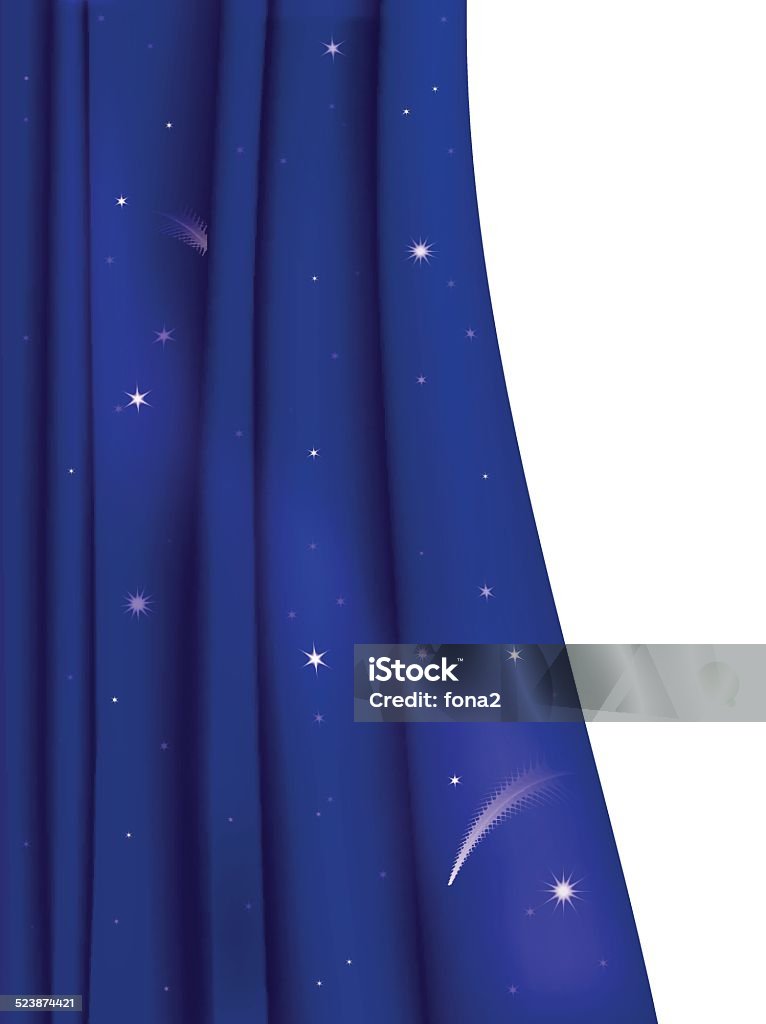 fairy night decoration dark blue curtain looks like realistic night sky or space on white background Abstract stock vector