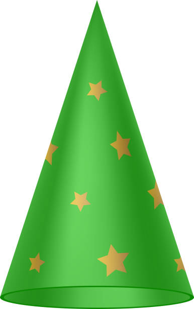 istock Green sorcerer hat with golden stars 523874437