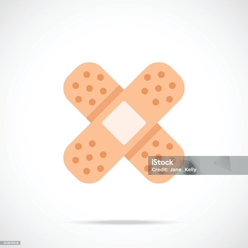 Vector adhesive bandage icon. Modern flat design vector illustration Vector adhesive bandage icon. Modern flat design vector illustration concept for web banner, web and mobile app, web sites, printed materials, infographics. Vector icon isolated on gradient background Adhesive Bandage stock vector
