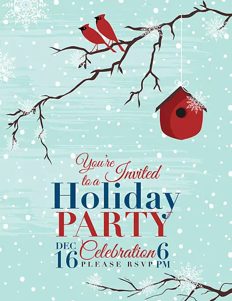 Vector illustration of Christmas Holiday Party Invitation Template