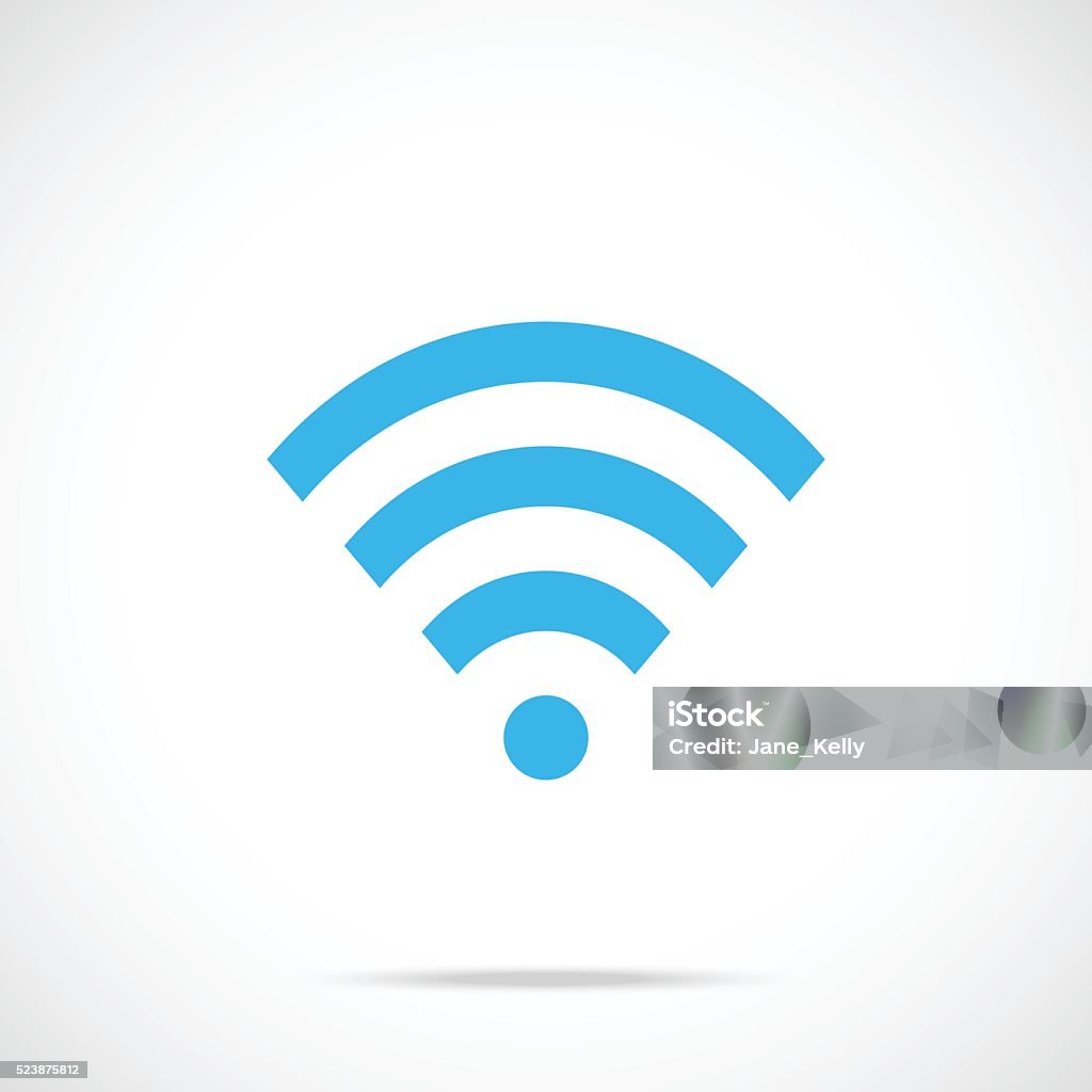 Vector wifi icon. Flat wi-fi icon. Flat design vector illustration Vector wifi icon. Flat wi-fi icon. Flat design vector illustration for web banner, web and mobile, infographics. Vector icon isolated on gradient background Wireless Technology stock vector