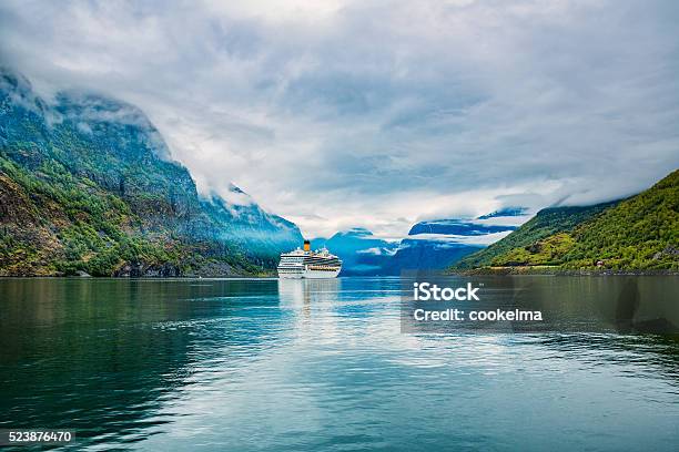 Cruise Liners On Hardanger Fjorden Stock Photo - Download Image Now - Cruise Ship, Cruise - Vacation, Norway