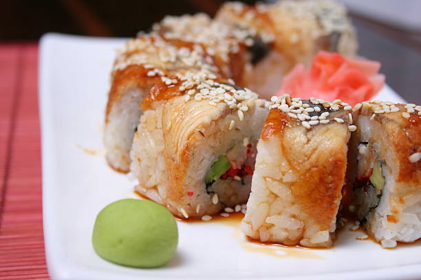 Japanese seafood sushi roll eel.
