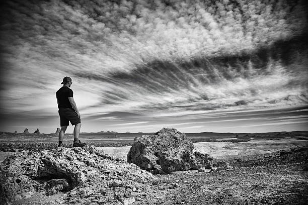 istock One Man in the Desert in Black and White 523876622