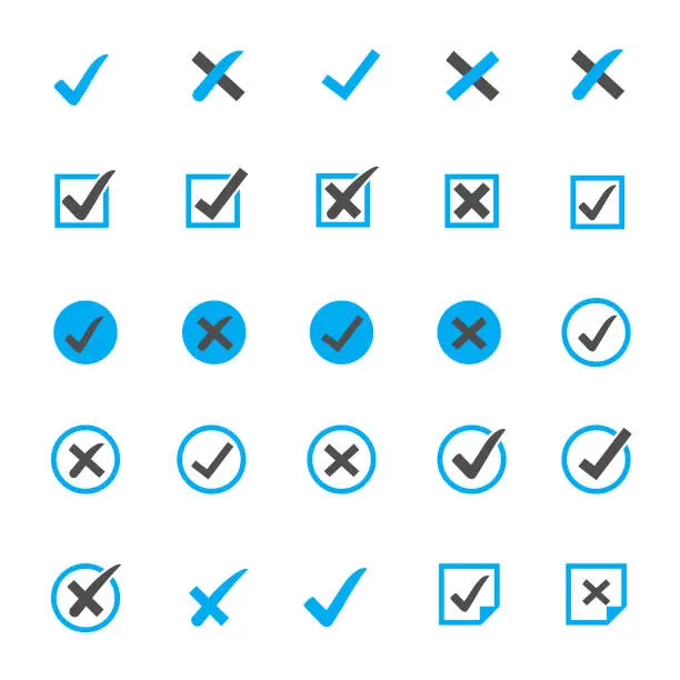 Vector illustration of Check Marks Icon Sets