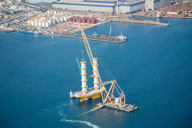 istock Aerial View Construction of Bridge izmit,Turkey 523877324