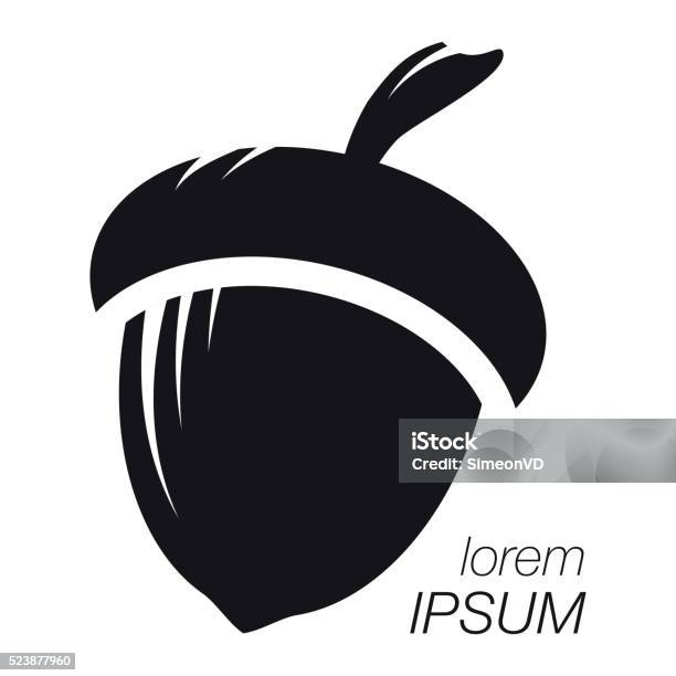Acorn Logo Silhouette Acorn Template Logo Company Stock Illustration - Download Image Now