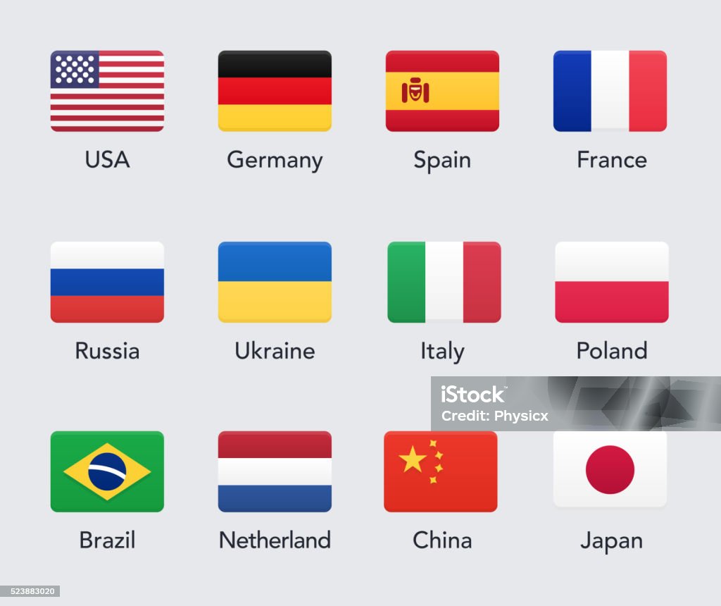 Country Flags icons - 免版稅旗幟圖庫向量圖形