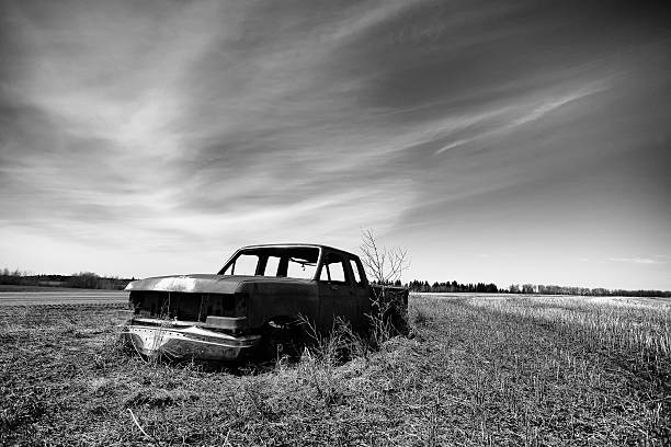 istock Old truck in black and white 523885384