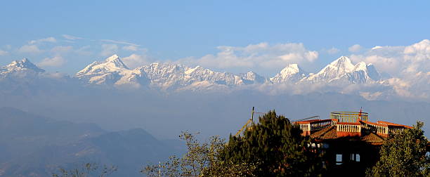 Landscape of Himalaya range from Nagarkot, Nepal Landscape of Himalaya range from Nagarkot, Nepal. Ngarkot is about 32km from Kathmandu capital. nagarkot photos stock pictures, royalty-free photos & images