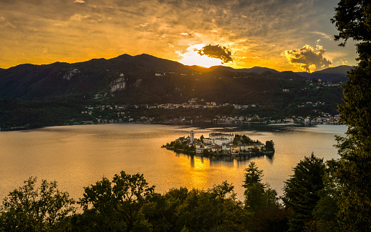 Lake Orta is known as the most romantic lake in Italy.  located in Piedmont in northern Italy a few miles away from the largest and most famous lake Maggiore.  In the middle of the lake there is the beautiful island of San Giulio.