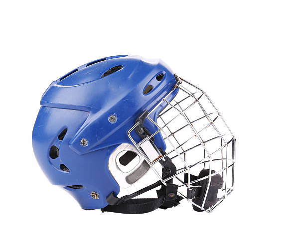 istock Blue hockey goalie mask. 523892629