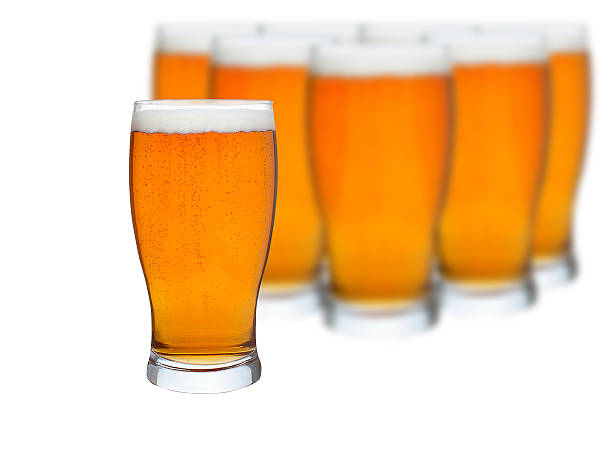 istock Glasses of beer isolated on a white background 523893037