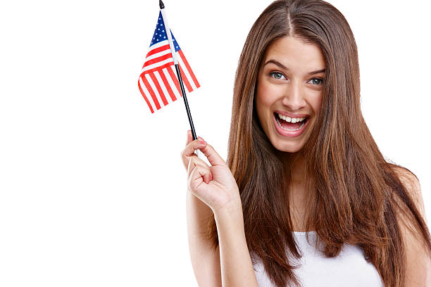 istock She loves her country! 523893177