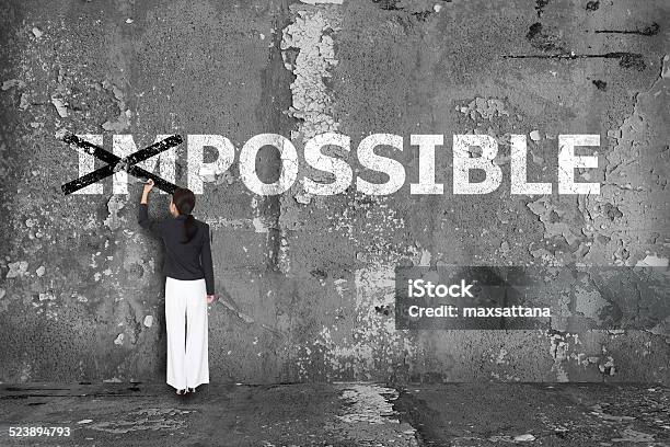 Business Woman Drawing Possible On Wall Stock Photo - Download Image Now - Adult, Business, Business Finance and Industry