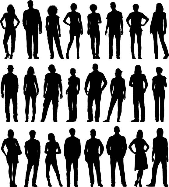 City People Set City people silhouettes. Please take a look at other work of mine linked below.  unrecognizable person stock illustrations