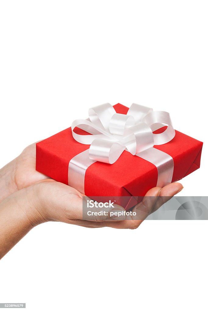 hand holding Geschenk-box - Lizenzfrei Band Stock-Foto