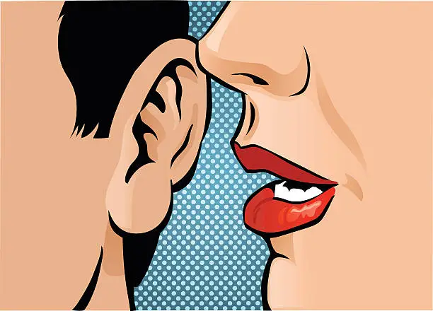 Vector illustration of Close Up Gossip