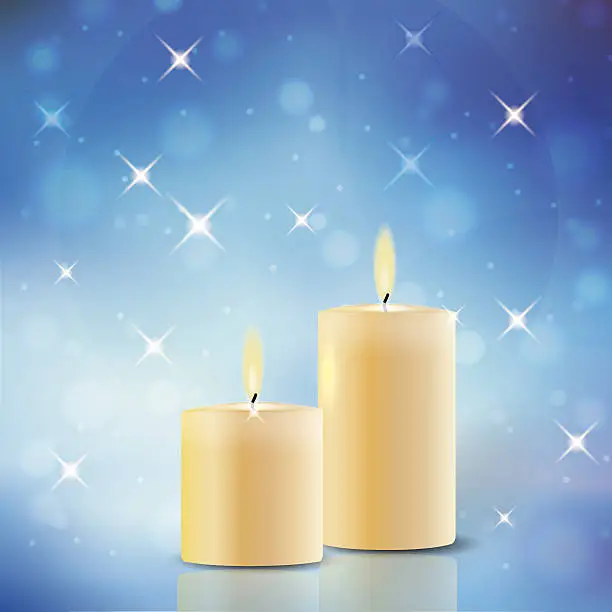 Vector illustration of Glowing background with candle lights