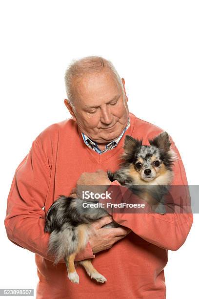 Senior Man And His Dog Stock Photo - Download Image Now - Dog, Holding, Mature Adult