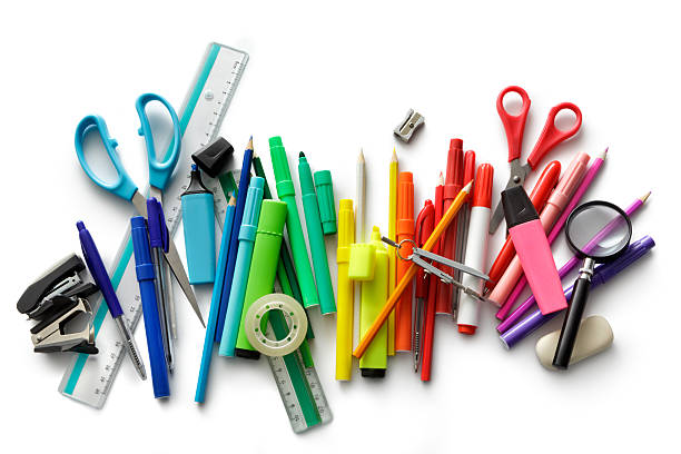 Office: Office Supplies More Photos like this here... stationary stock pictures, royalty-free photos & images