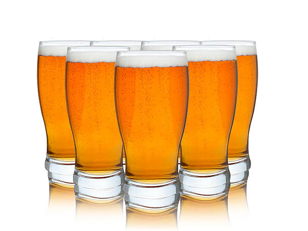 istock Glasses of beer isolated on a white background 523899147
