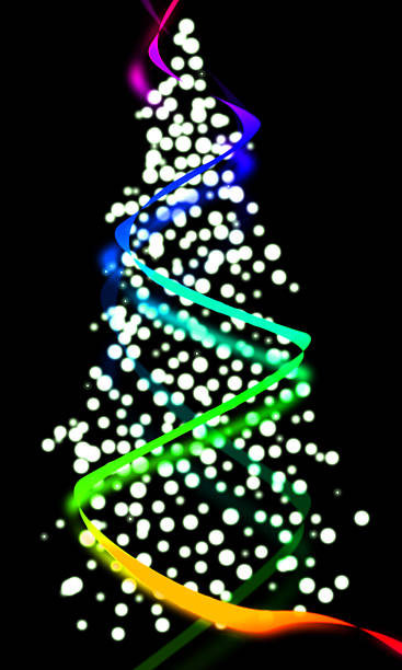 istock Christmas tree with neon light christmas background 523900183