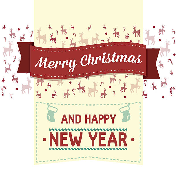 Bекторная иллюстрация Merry Christmas and happy new year card