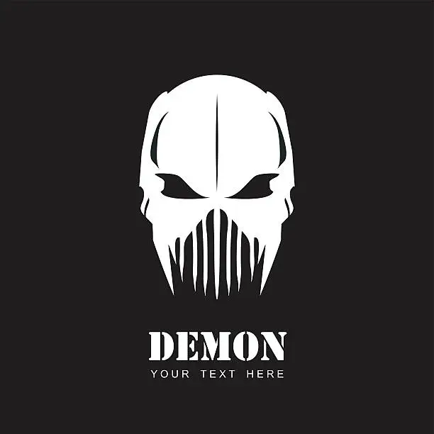 Vector illustration of White Mask. Alien.Demon. Predator. Artwork.