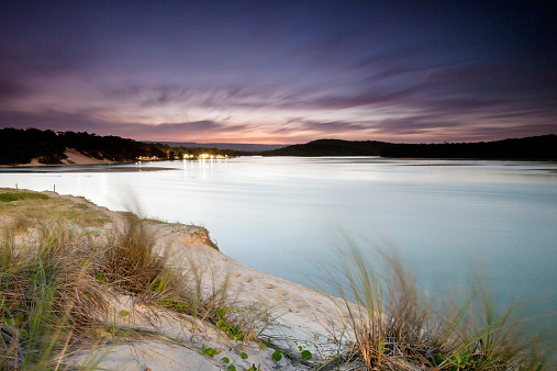 Long exposure at dusk over a lagoon on the south coast of Australia
