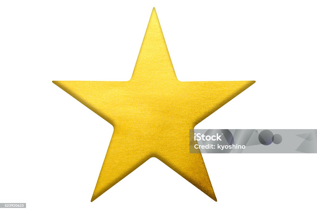 絶縁ショットにゴールドの星形を白背景 - クリッピングパスのロイヤリティフリーストックフォト